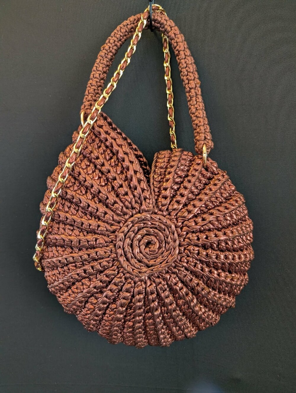Handmade Seashell Purse - Red Coffee